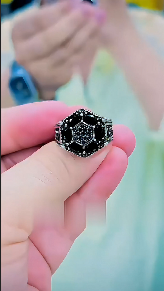 Fancy Black Zircon Ring