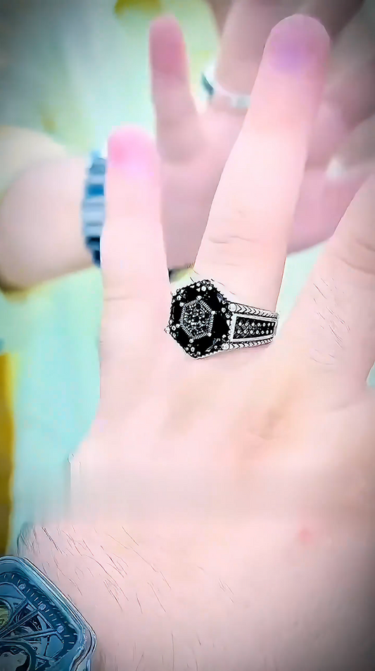 Fancy Black Zircon Ring