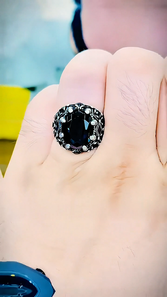 Imported Black Aqeeq Ring