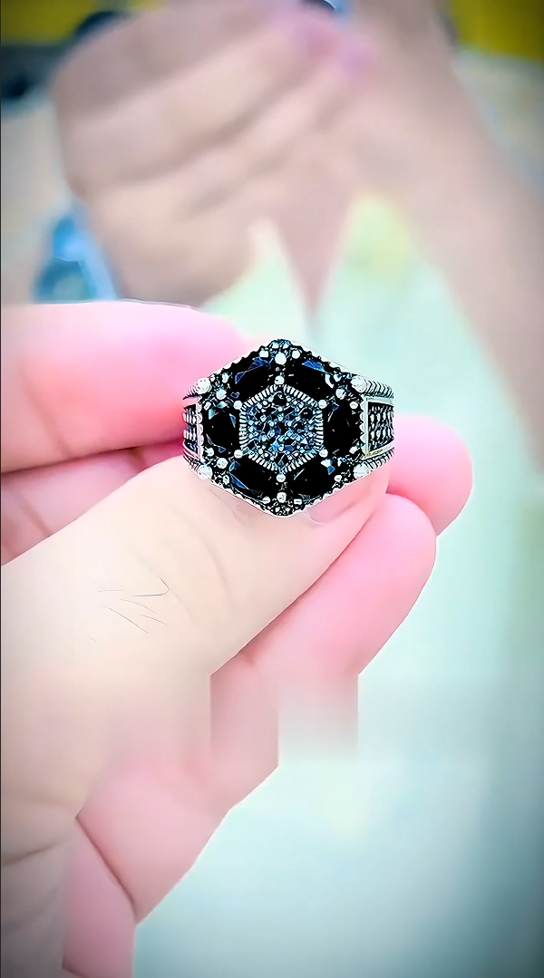 Fancy Black Zircon Ring
