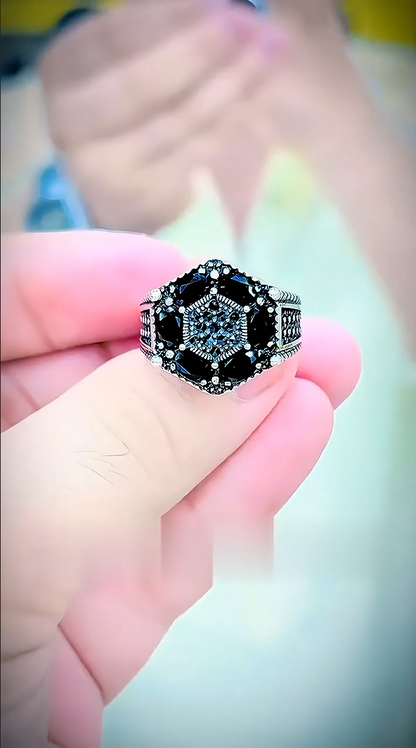 Fancy Black Zircon Ring