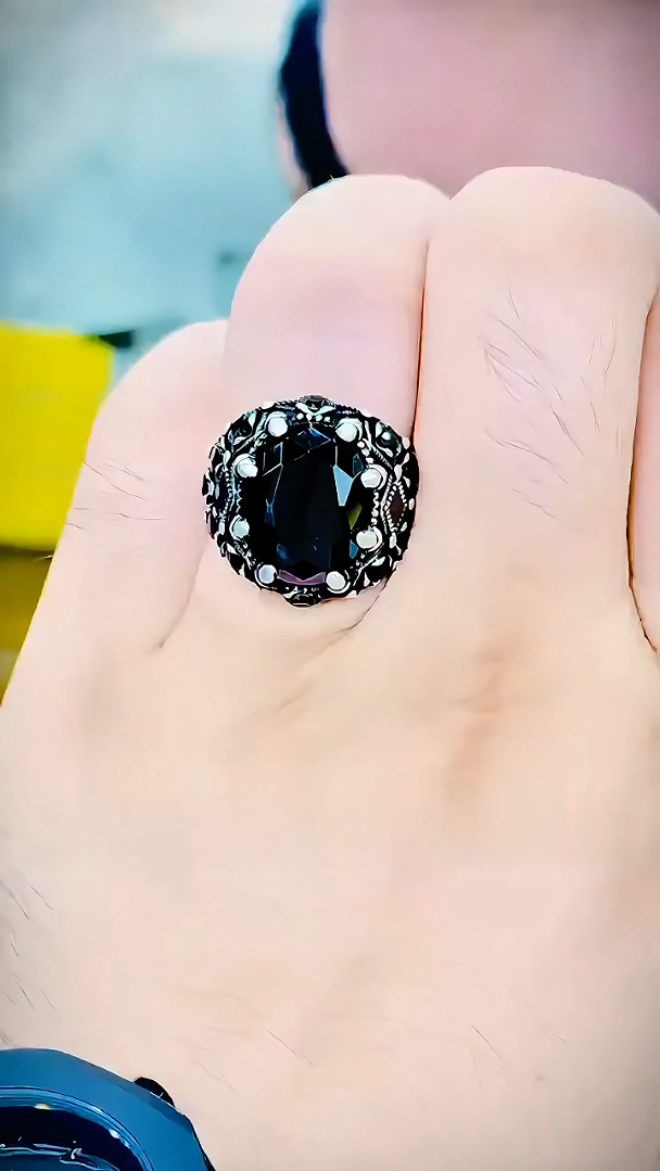 Imported Black Aqeeq Ring