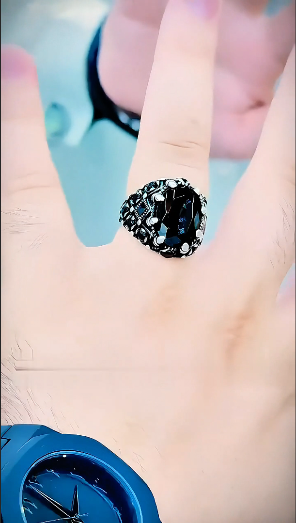 Imported Black Aqeeq Ring