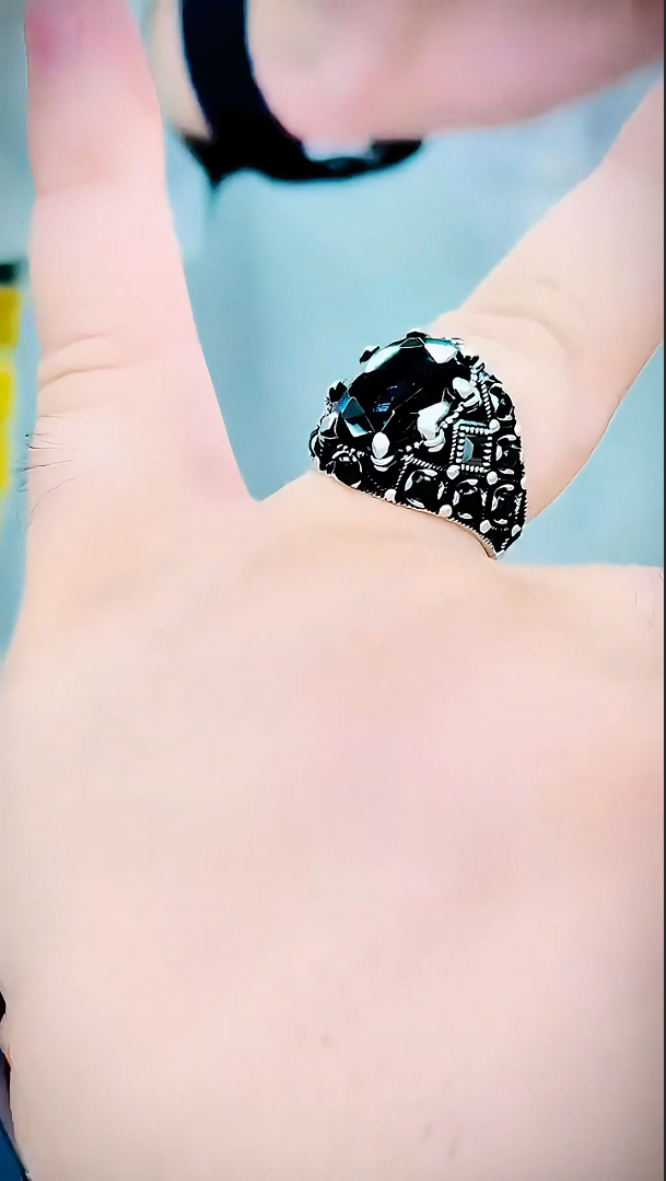 Imported Black Aqeeq Ring